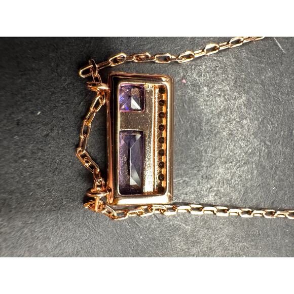Bomb Party Amethyst CZ February 2024 Necklace You Make Loving You Easy Rose Gold - Picture 4 of 11